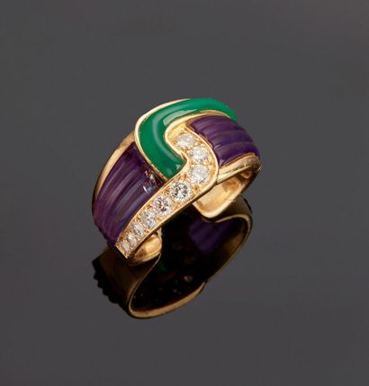 Ring in yellow gold 18 k (750 thousandths)...