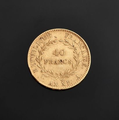 FRANCE - A gold coin of 40 F, year XI
