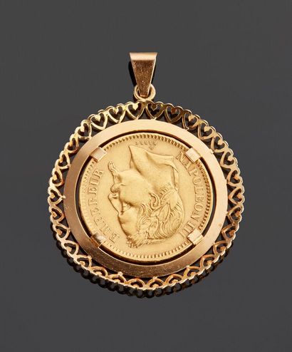 Pendant in yellow gold 18 k (750 thousandths)...