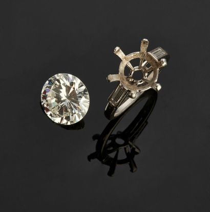 Solitaire ring in platinum set with a 5.29...