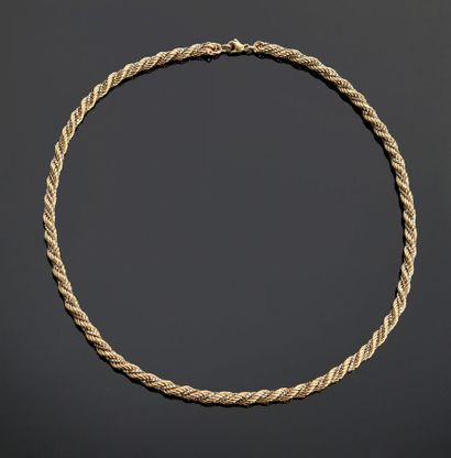 Necklace choker in yellow gold and white...