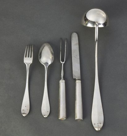 Important Bidermeier silver menagere composed...