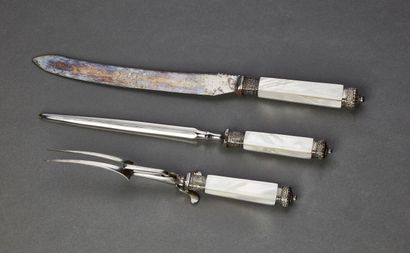 HADDONE Carver 
Silver carving set, handles...