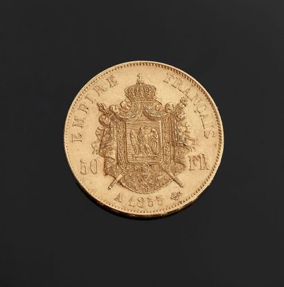 FRANCE - A gold coin of 50 F 1855 A (navy...