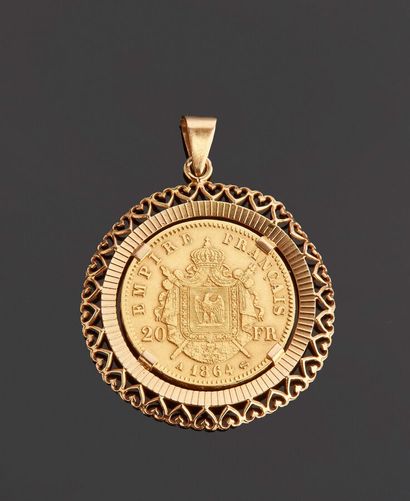 Pendant in yellow gold 18 k (750 thousandths)...