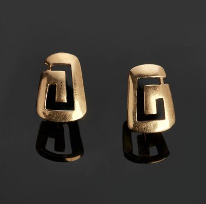 Pair of earrings in yellow gold 18 k (750...