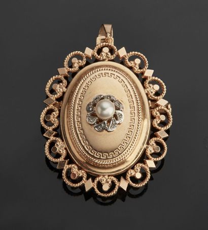 Brooch in yellow gold 18 k (750 thousandths)...