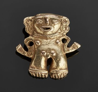 Pendant in yellow gold 14 k (585 thousandths)...