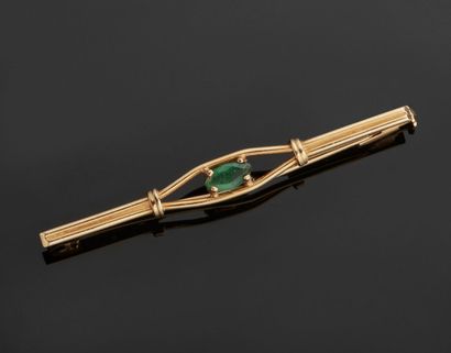 Brooch barette in yellow gold 18 k (750 thousandths)...