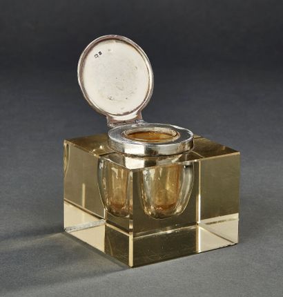 Inkwell in smoked glass 