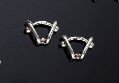 HERMES - Paire de boutons de manchettes en...