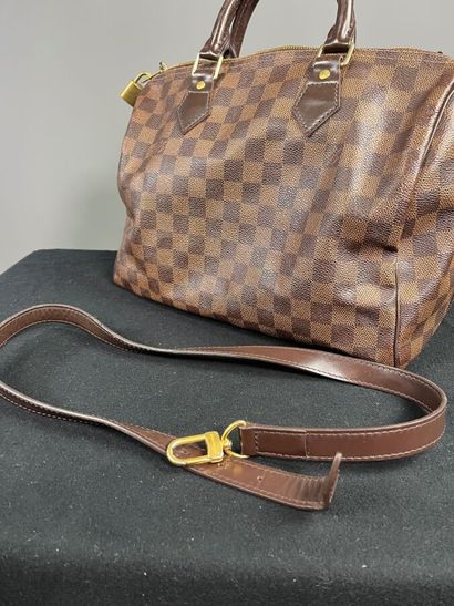 LOUIS VUITTON - sac SPEEDY toile damier ébène...