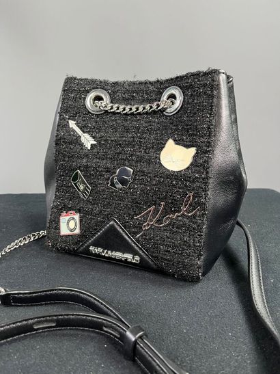 KARL LAGERFELD Petit sac en cuir et tweed...