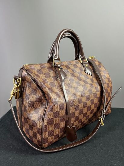 LOUIS VUITTON - sac SPEEDY toile damier ébène...
