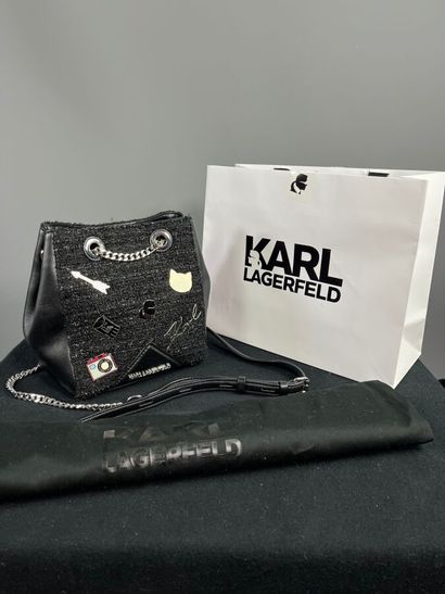 KARL LAGERFELD Petit sac en cuir et tweed...