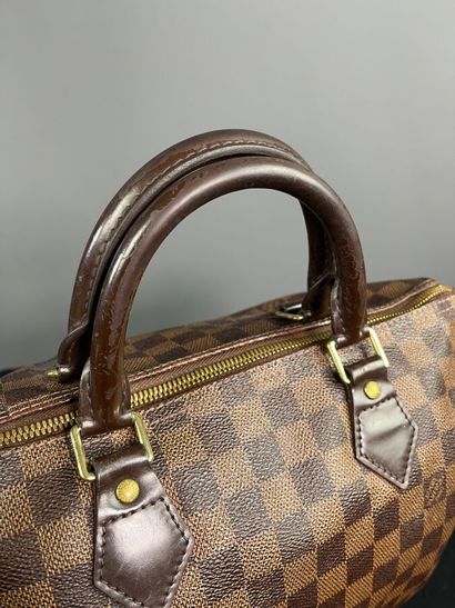 LOUIS VUITTON - sac SPEEDY toile damier ébène...