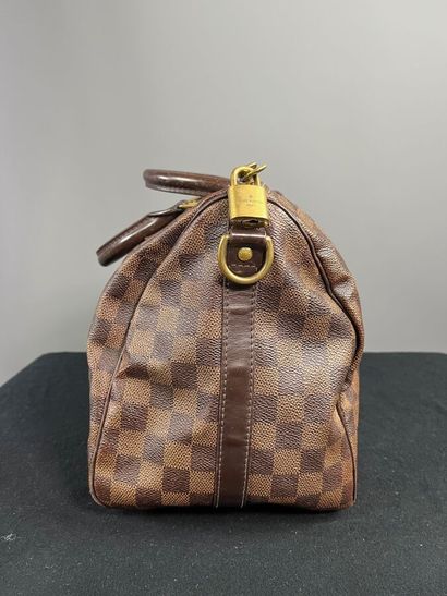 LOUIS VUITTON - sac SPEEDY toile damier ébène...
