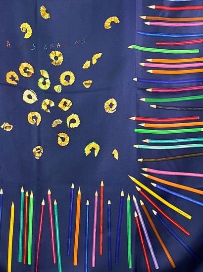 HERMÈS Paris - Carré de soie - A vos crayons!...