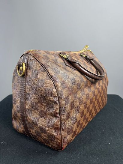 LOUIS VUITTON - sac SPEEDY toile damier ébène...