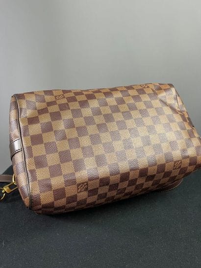 LOUIS VUITTON - sac SPEEDY toile damier ébène...
