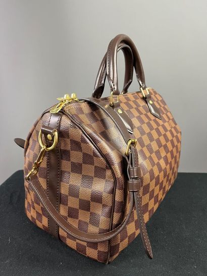 LOUIS VUITTON - sac SPEEDY toile damier ébène...
