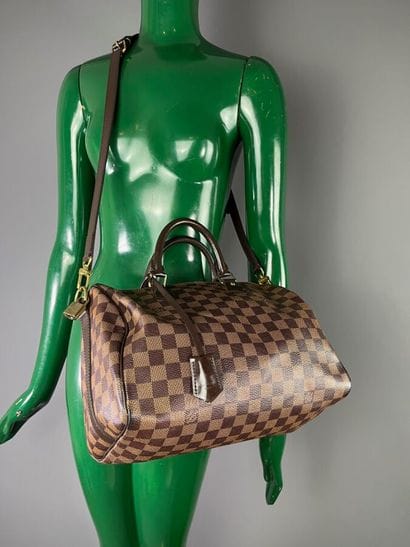 LOUIS VUITTON - sac SPEEDY toile damier ébène...