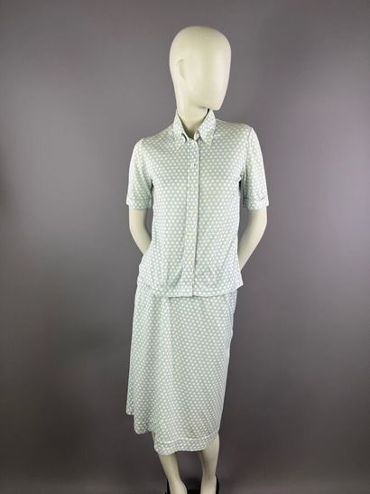 HERMÈS Paris - Ensemble jupe d'été en coton...