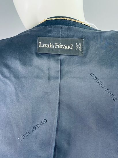 LOUIS FERAUD Veste tailleur en crêpe bleu...