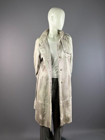 HÉLÈNE GAINVILLE - Trench en fourrure gris...