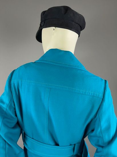 FERAUD - Manteau en laine bleu canard - Taille...
