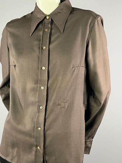CELINE Paris - Blouse en laine marron - Années...