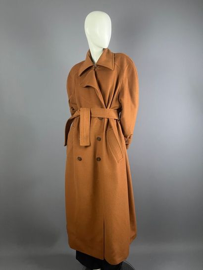 INFINITIF - Manteau long en laine camel -Taille...