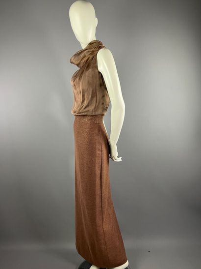 Années 90 - robe du soir en mousseline de...