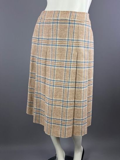 BURBERRYS' - Jupe en laine écossais beige...