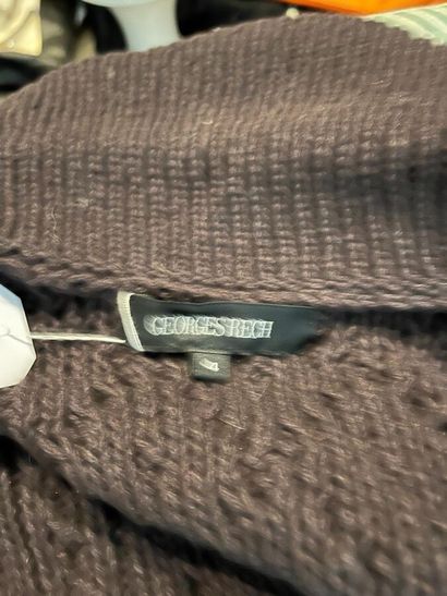 GEORGES RECH - pull en lainage tricot marron...