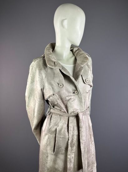 HÉLÈNE GAINVILLE - Trench en fourrure gris...