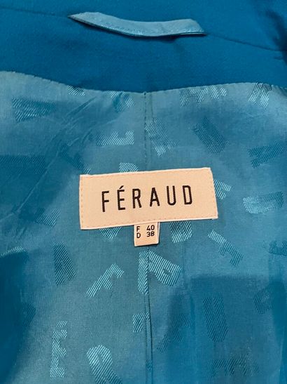FERAUD - Manteau en laine bleu canard - Taille...