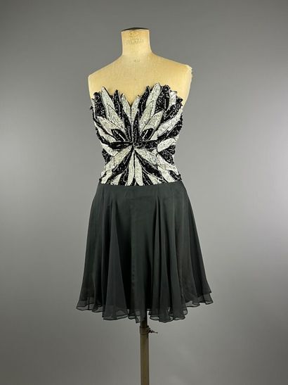 CLAUDE RIHA Cannes - Robe cocktail en mousseline...