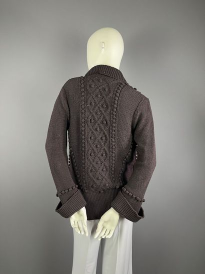 GEORGES RECH - pull en lainage tricot marron...