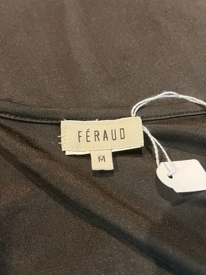 FERAUD / GEORGES RECH - Top en soie gris-vert...