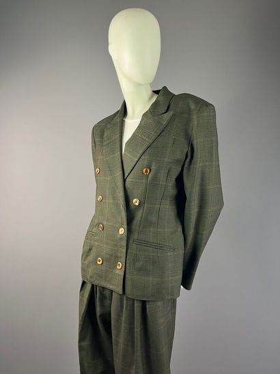 INFINITIF - Tailleur pantalon en laine vert...