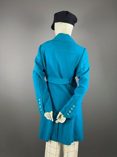 FERAUD - Manteau en laine bleu canard - Taille...