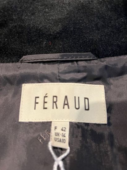 FÉRAUD - Tailleur pantalon en laine gris...