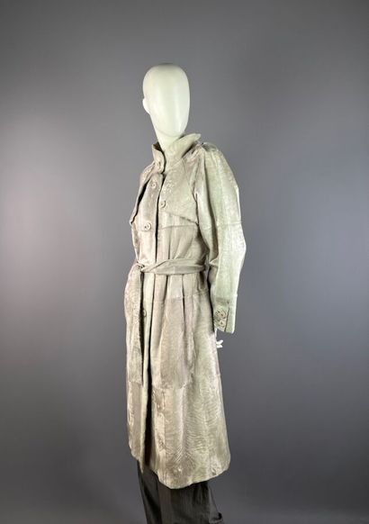 HÉLÈNE GAINVILLE - Trench en fourrure gris...