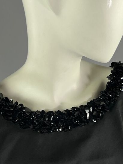 Années 60 - Robe cocktail en soie noire et...