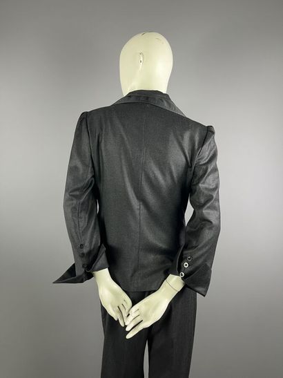 FÉRAUD - Tailleur pantalon en laine gris...