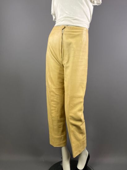 HERMÈS Paris - Pantalon en cuir d'agneau...