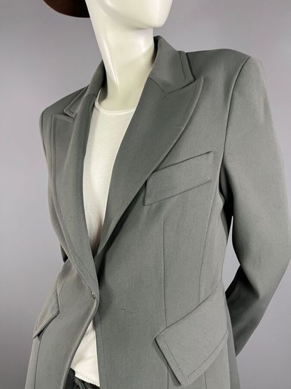 FERAUD - Tailleur pantalon en jersey gris-vert...