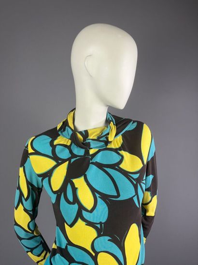 FERAUD / COURRÈGES - Top en jersey fleuri...