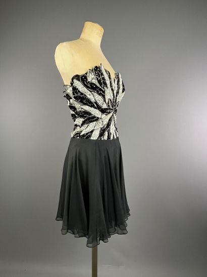 CLAUDE RIHA Cannes - Robe cocktail en mousseline...
